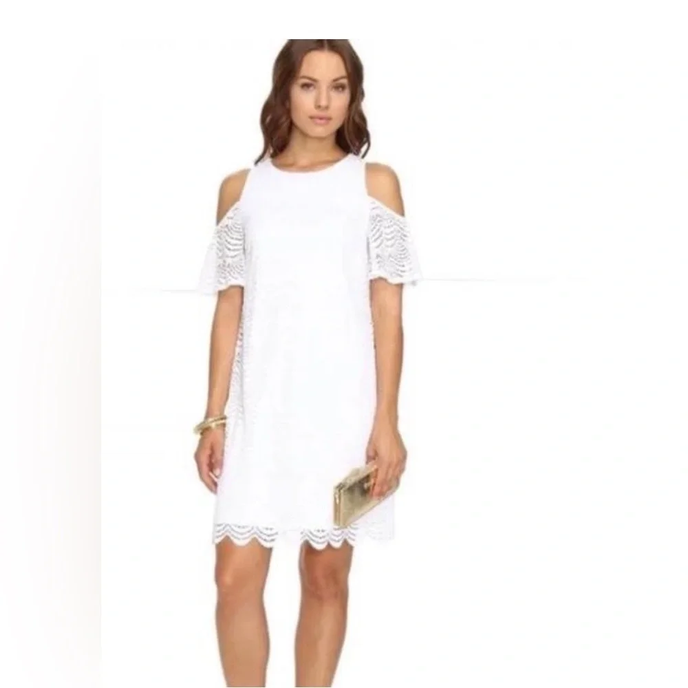 Lilly Pulitzer Somerset lace‎ cold shoulder Dress size medium